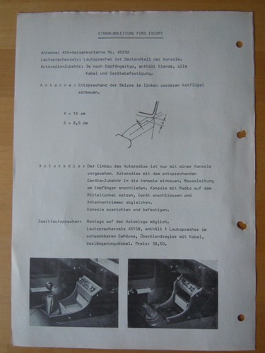 Ford escort einbauanleitung - escort,