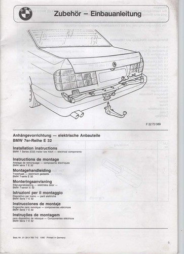 Orig bmw einbauanleitung - orig., ahk